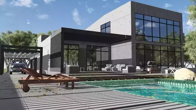 Modern Building-H1 3D model