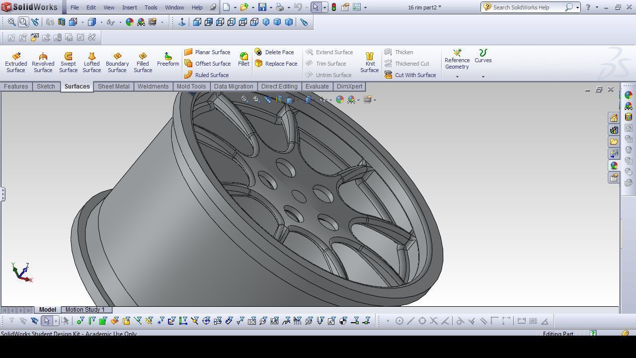 16 inch rim with tyre Free 3D model_3