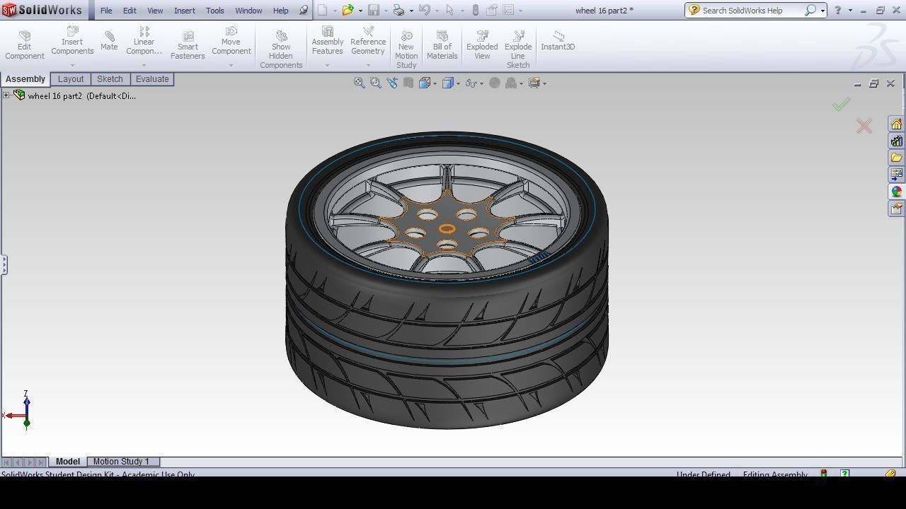 16 inch rim with tyre Free 3D model_5