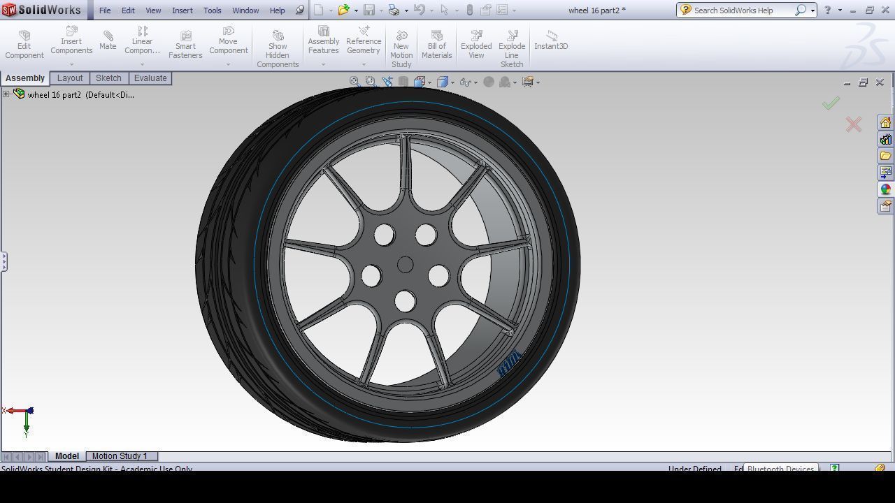 16 inch rim with tyre Free 3D model_4