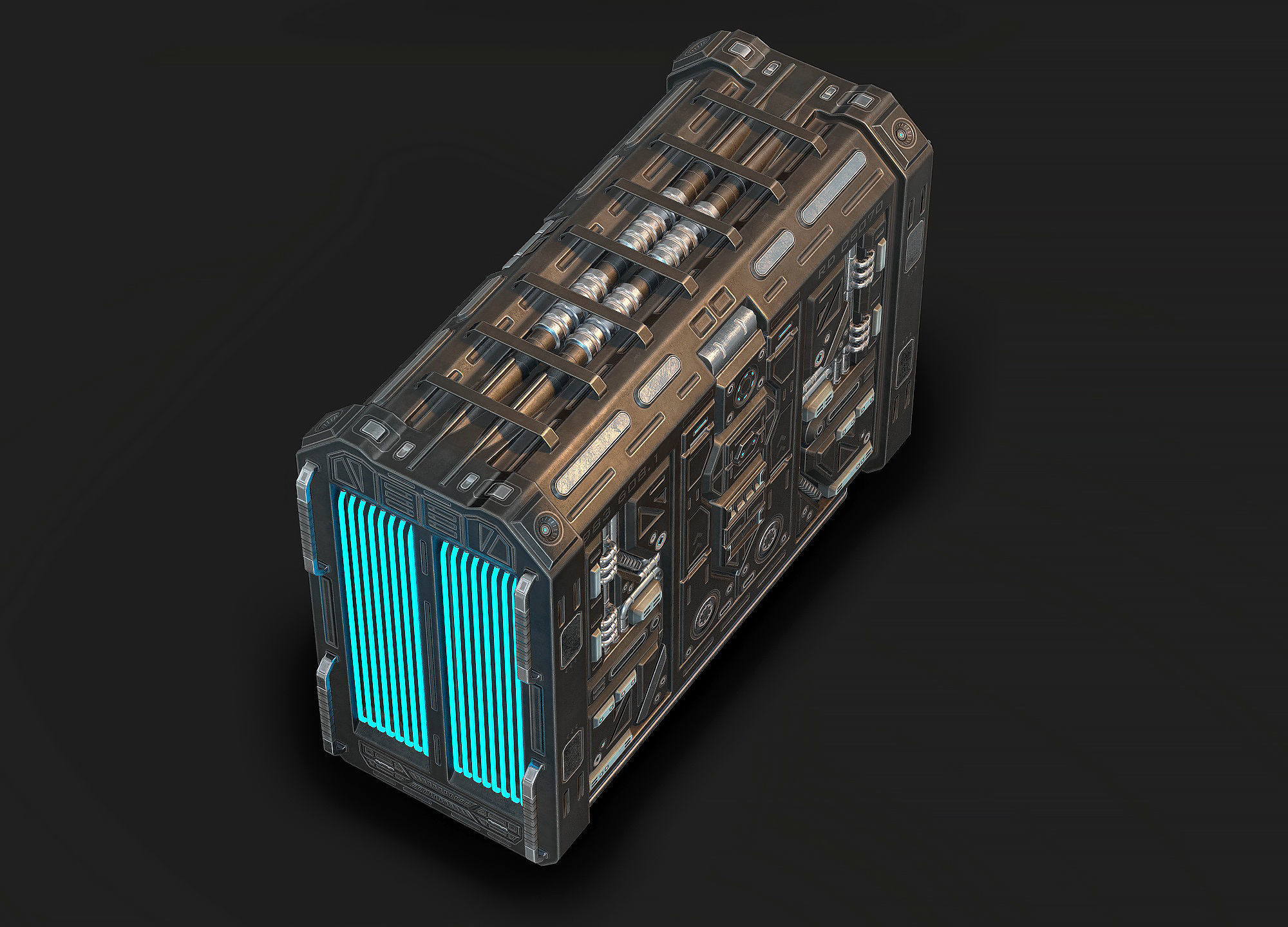 Sci Fi Generator Low Poly Low-poly 3D model_5