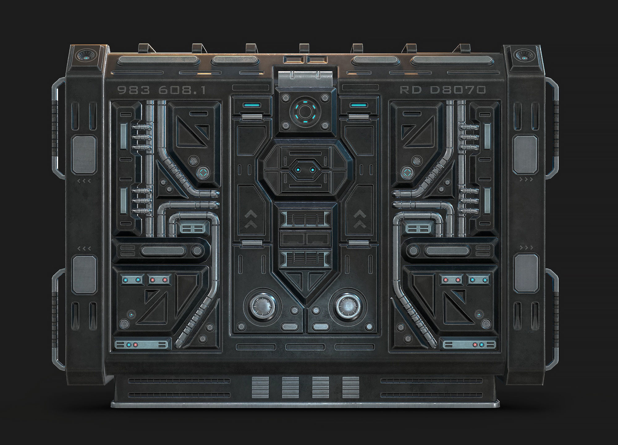 Sci Fi Generator Low Poly Low-poly 3D model_3