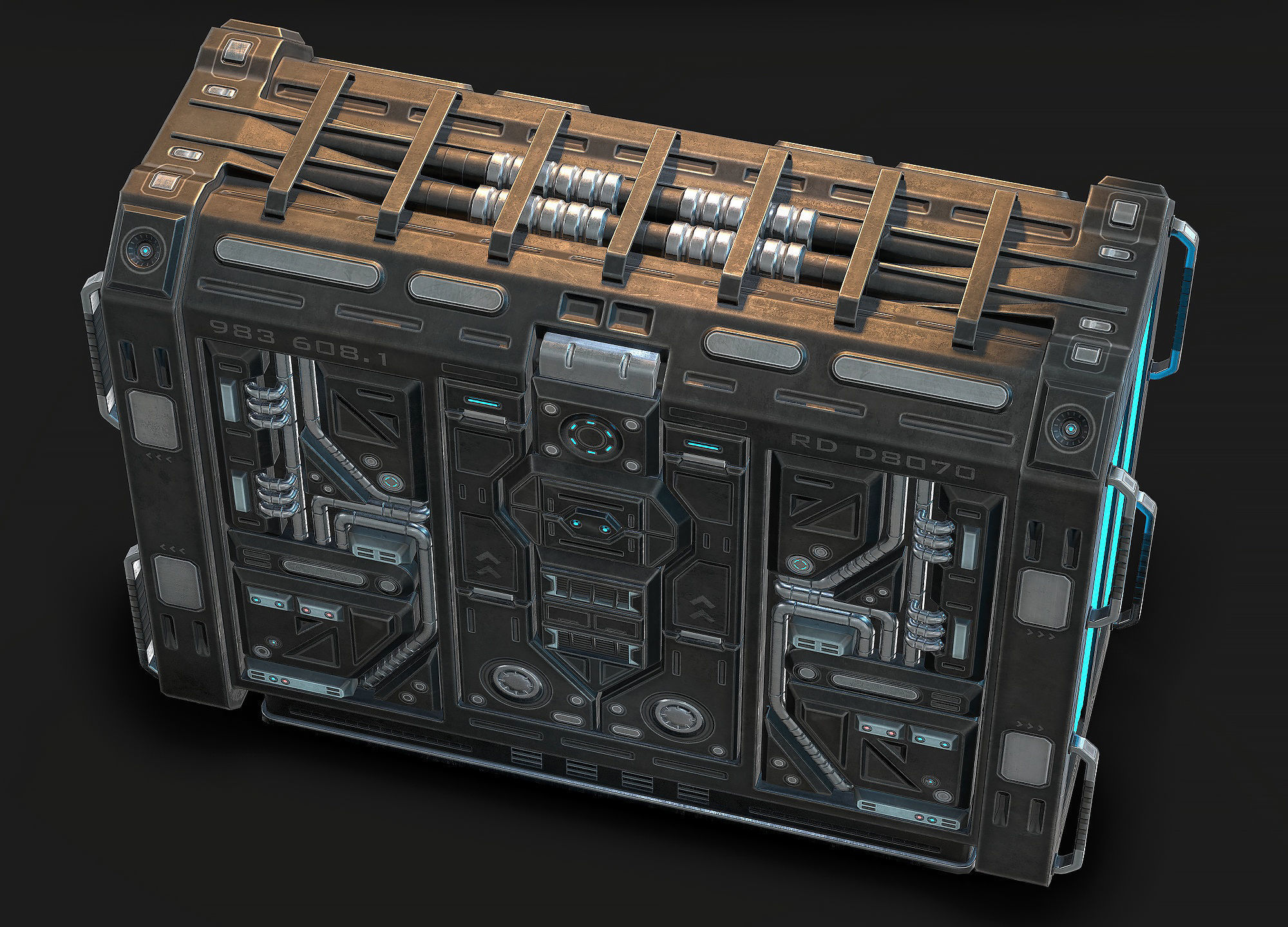 Sci Fi Generator Low Poly Low-poly 3D model_4