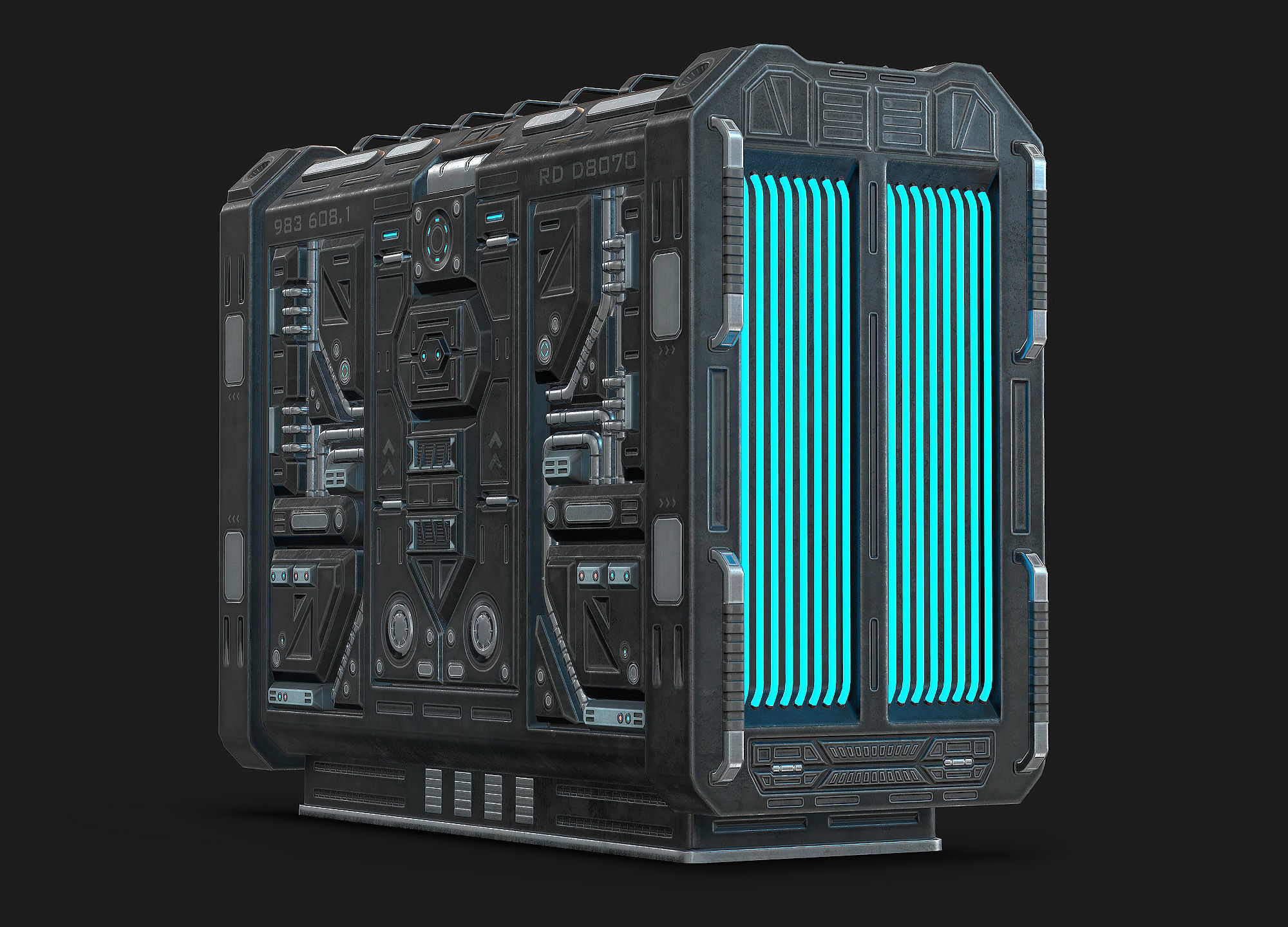 Sci Fi Generator Low Poly Low-poly 3D model_2
