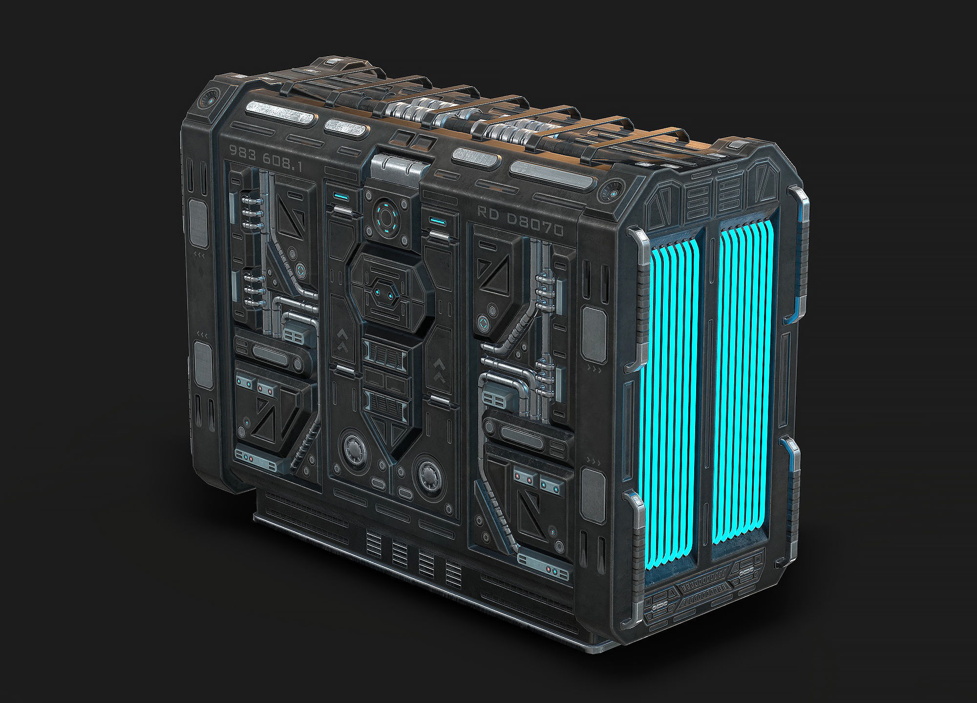 Sci Fi Generator Low Poly Low-poly 3D model_1