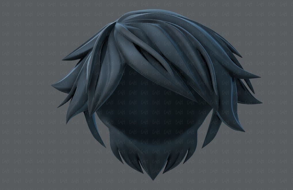 3D Hair style for boy V26 Low-poly 3D model_37