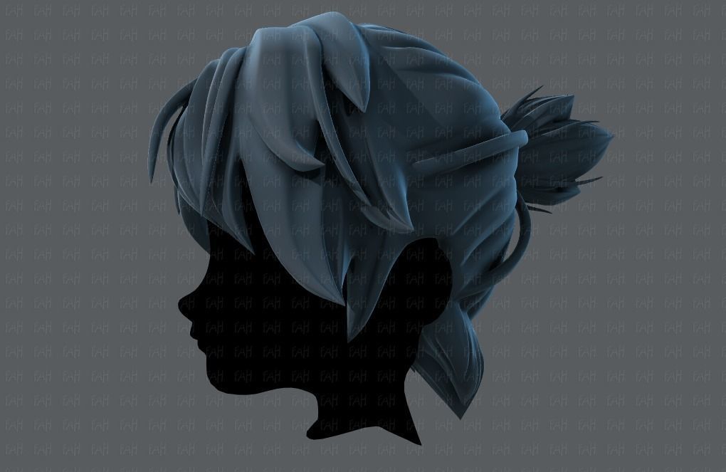 3D Hair style for boy V26 Low-poly 3D model_7