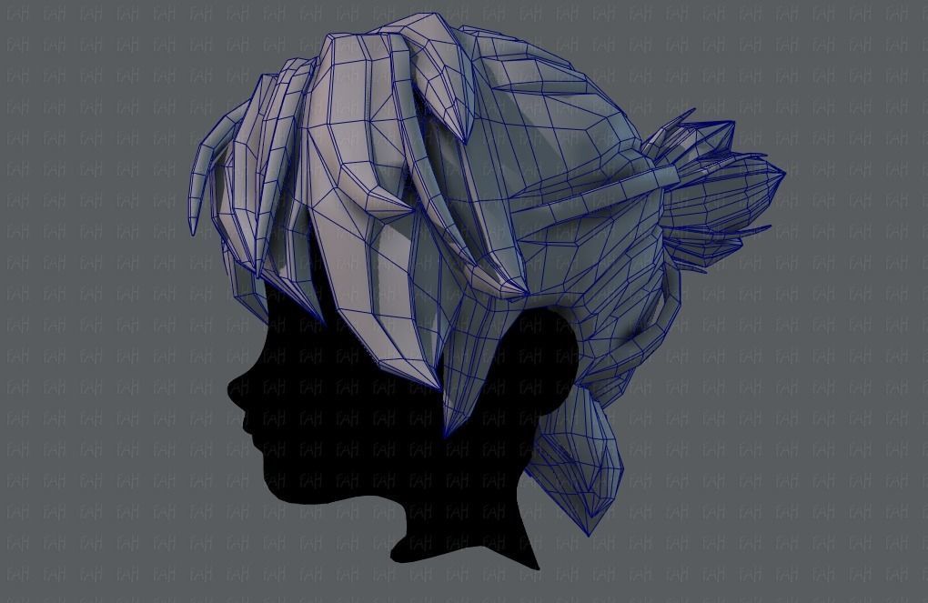 3D Hair style for boy V26 Low-poly 3D model_31