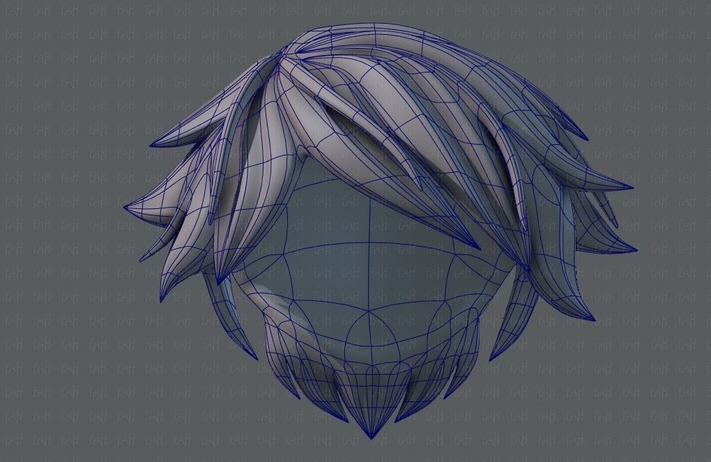 3D Hair style for boy V26 Low-poly 3D model_38