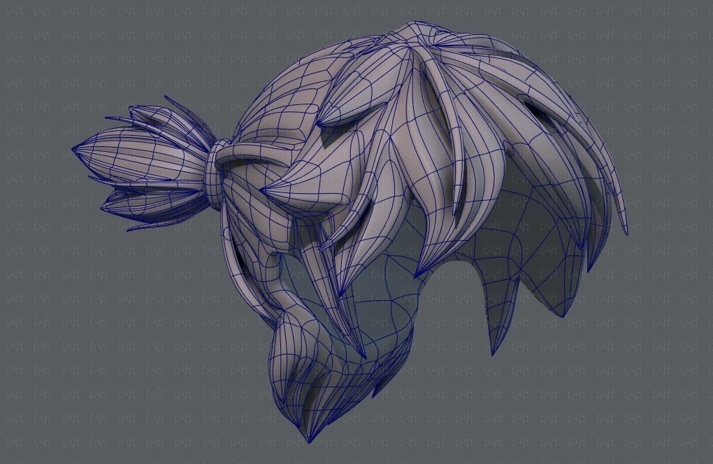 3D Hair style for boy V26 Low-poly 3D model_42