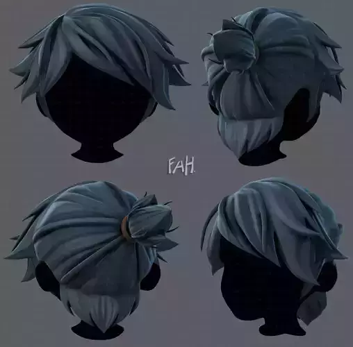 3D Hair style for boy V26 Low-poly 3D model