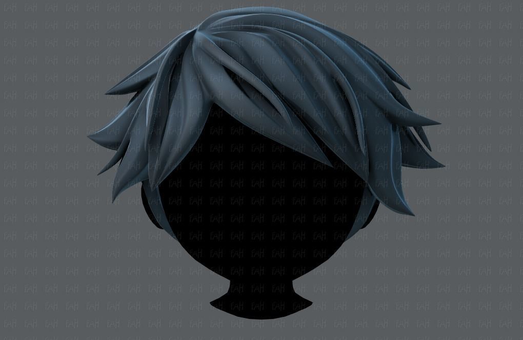 3D Hair style for boy V26 Low-poly 3D model_1