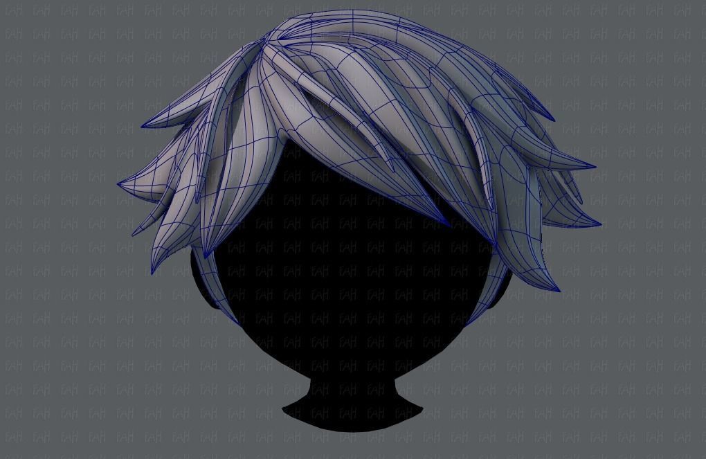3D Hair style for boy V26 Low-poly 3D model_9