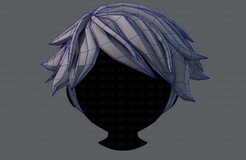 3D Hair style for boy V26 Low-poly 3D model_25