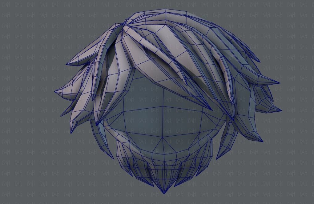 3D Hair style for boy V26 Low-poly 3D model_40