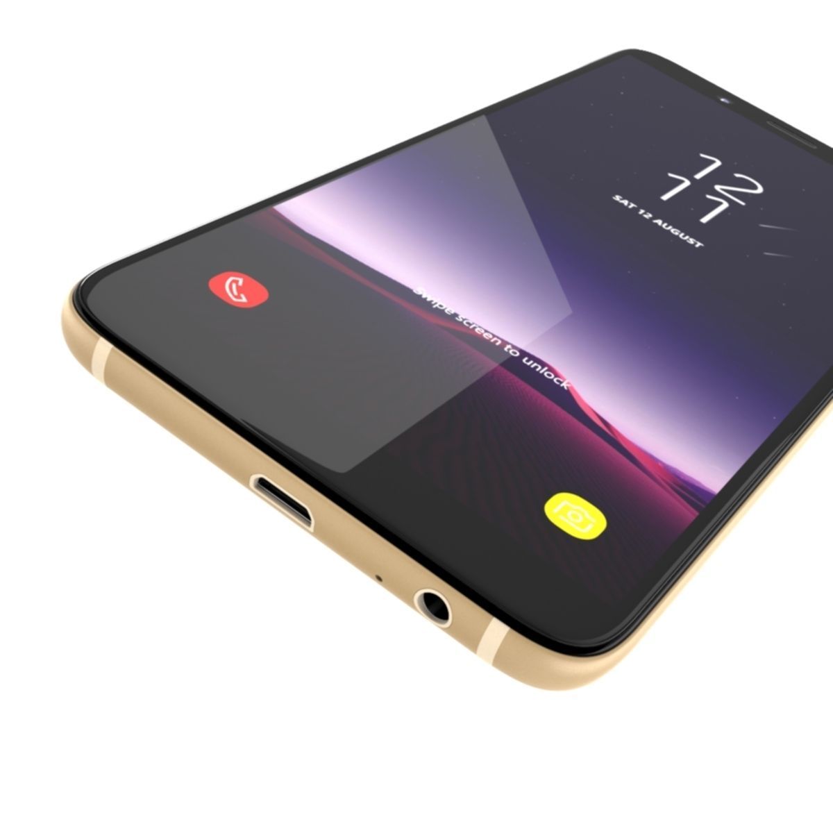 Samsung Galaxy A6 2018  Gold 3D model_7