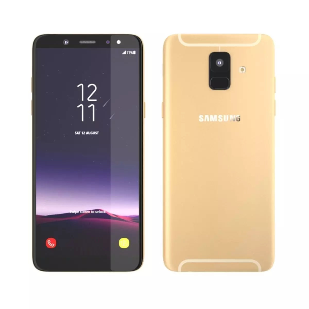 Samsung Galaxy A6 2018  Gold 3D model_0