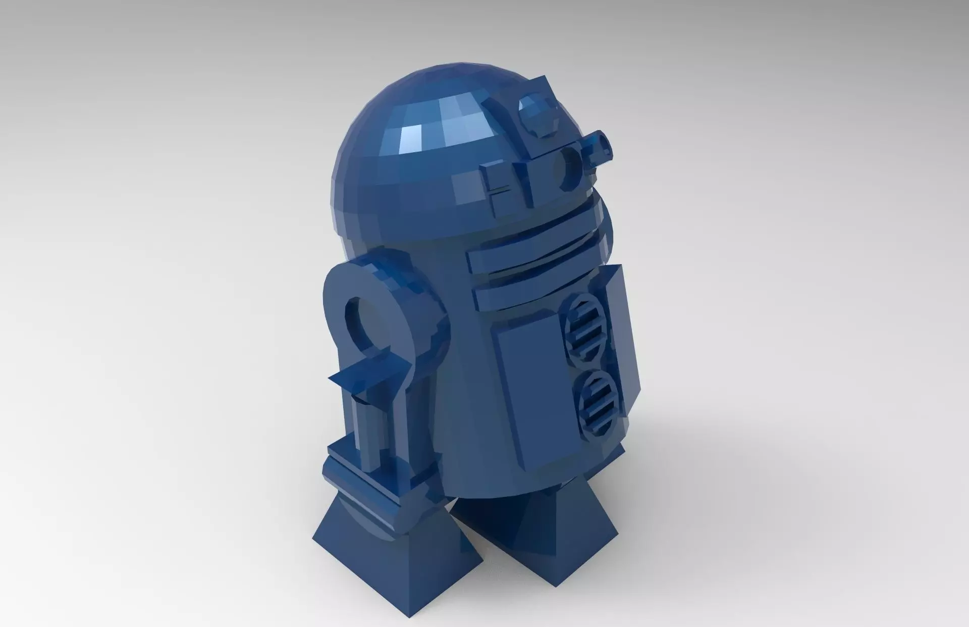 r2d2 low poly lego robot 3D print model