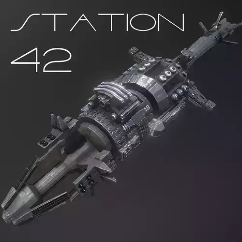 Station 42 - Mid to Low Poly Highly Detailed PBR Space Station