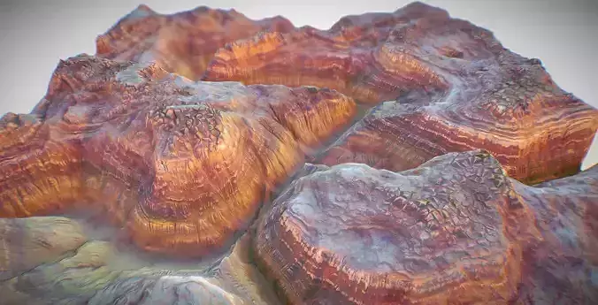 PBR Cinematic Canyon Landscape - Canyonized Low-poly 3D model