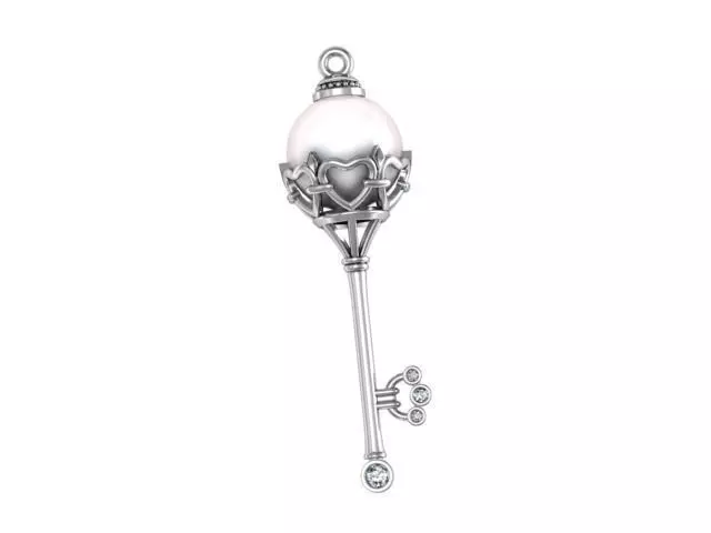 Pendant Pearl Key 3D print model_0