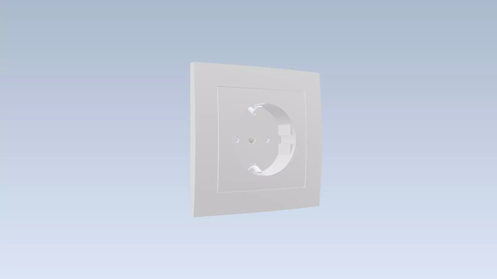 Electrical socket EKONOMIK WHITE 16A 230V Low-poly 3D model_0