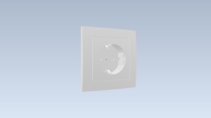 Electrical socket EKONOMIK WHITE 16A 230V Low-poly 3D model