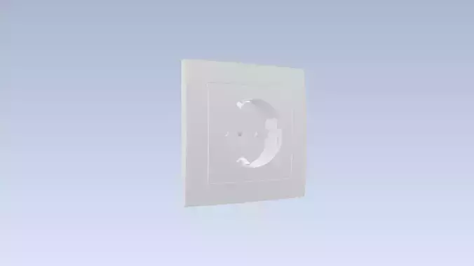 Electrical socket EKONOMIK WHITE 16A 230V Low-poly 3D model