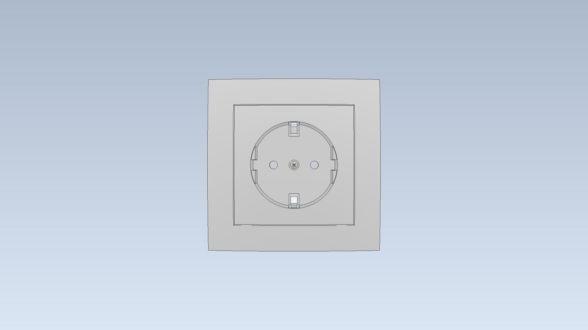 Electrical socket EKONOMIK WHITE 16A 230V Low-poly 3D model_2