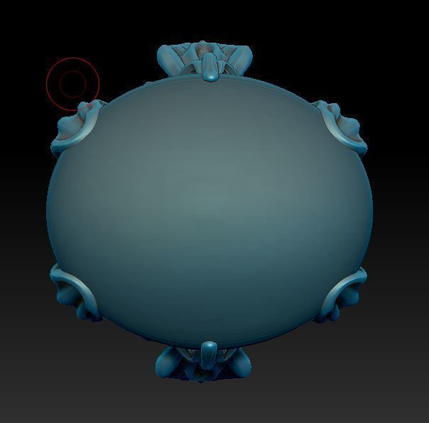 Organic ring design - cabochon oval 3D print model_3