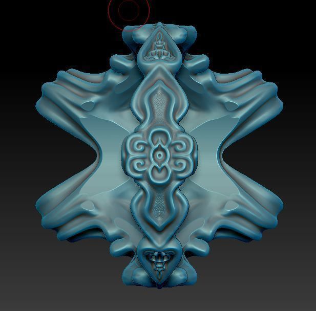 Organic ring design - cabochon oval 3D print model_6