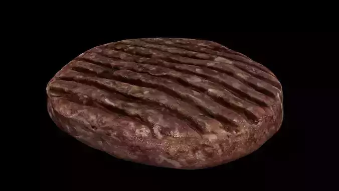 Raw Hamburger Low-poly 3D model