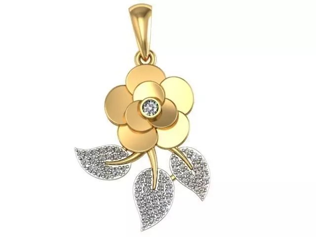 Pendant Rose  3D print model_0