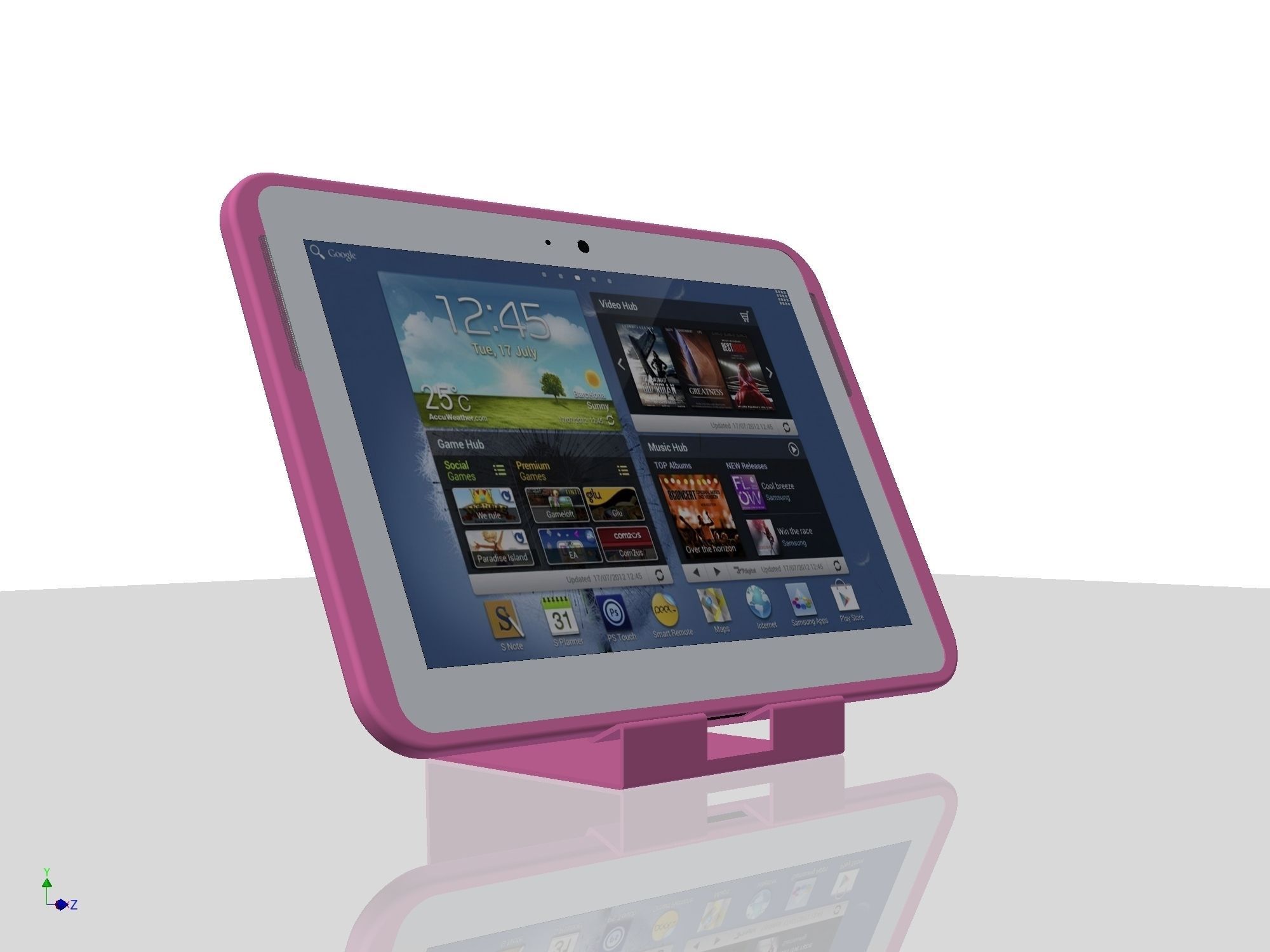 Holder for tablet - lasercut Low-poly 3D model_5