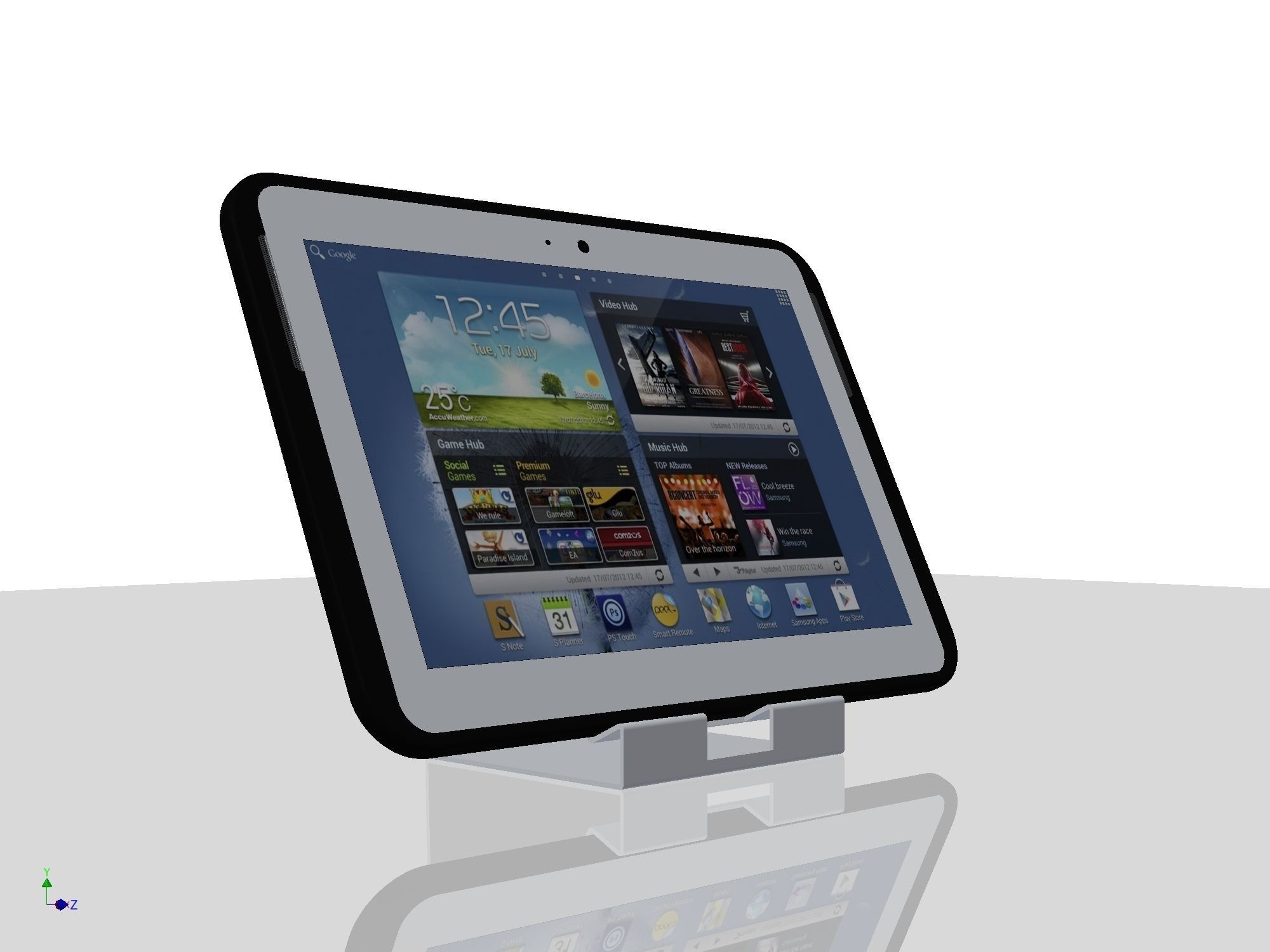 Holder for tablet - lasercut Low-poly 3D model_3