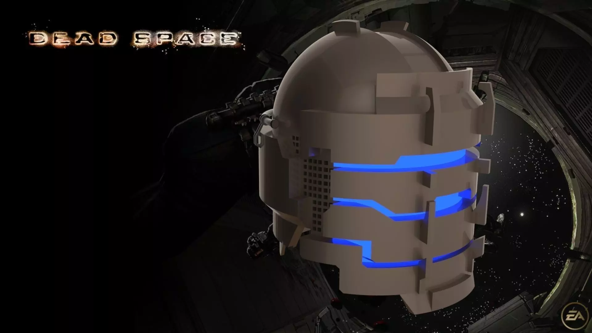 Dead Space - Isaac Clarke helmet Obsidian Suite Free 3D model_0