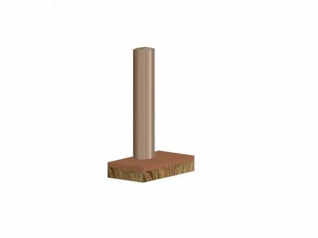 Broom wooden post Free 3D model_0