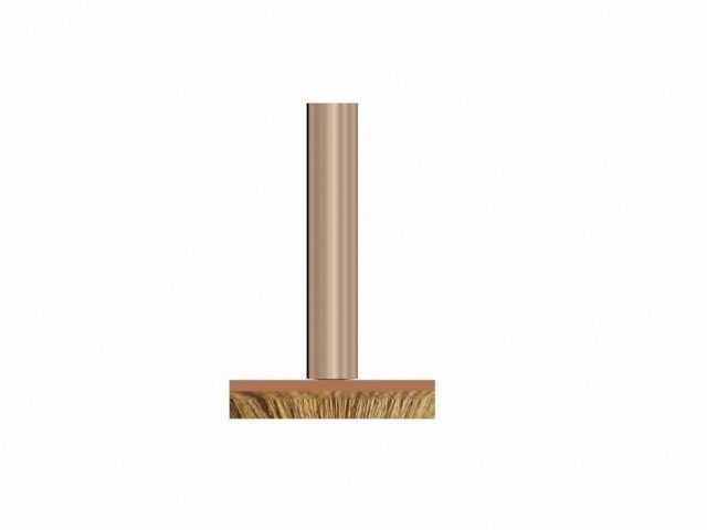 Broom wooden post Free 3D model_2