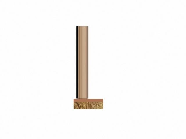 Broom wooden post Free 3D model_3