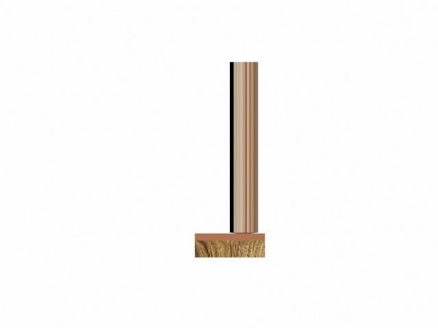 Broom wooden post Free 3D model_4