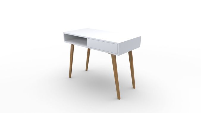 Retro table wooden Low-poly 3D model