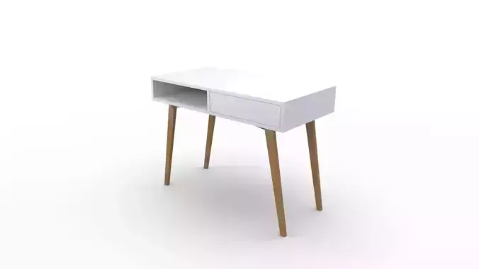 Retro table wooden Low-poly 3D model