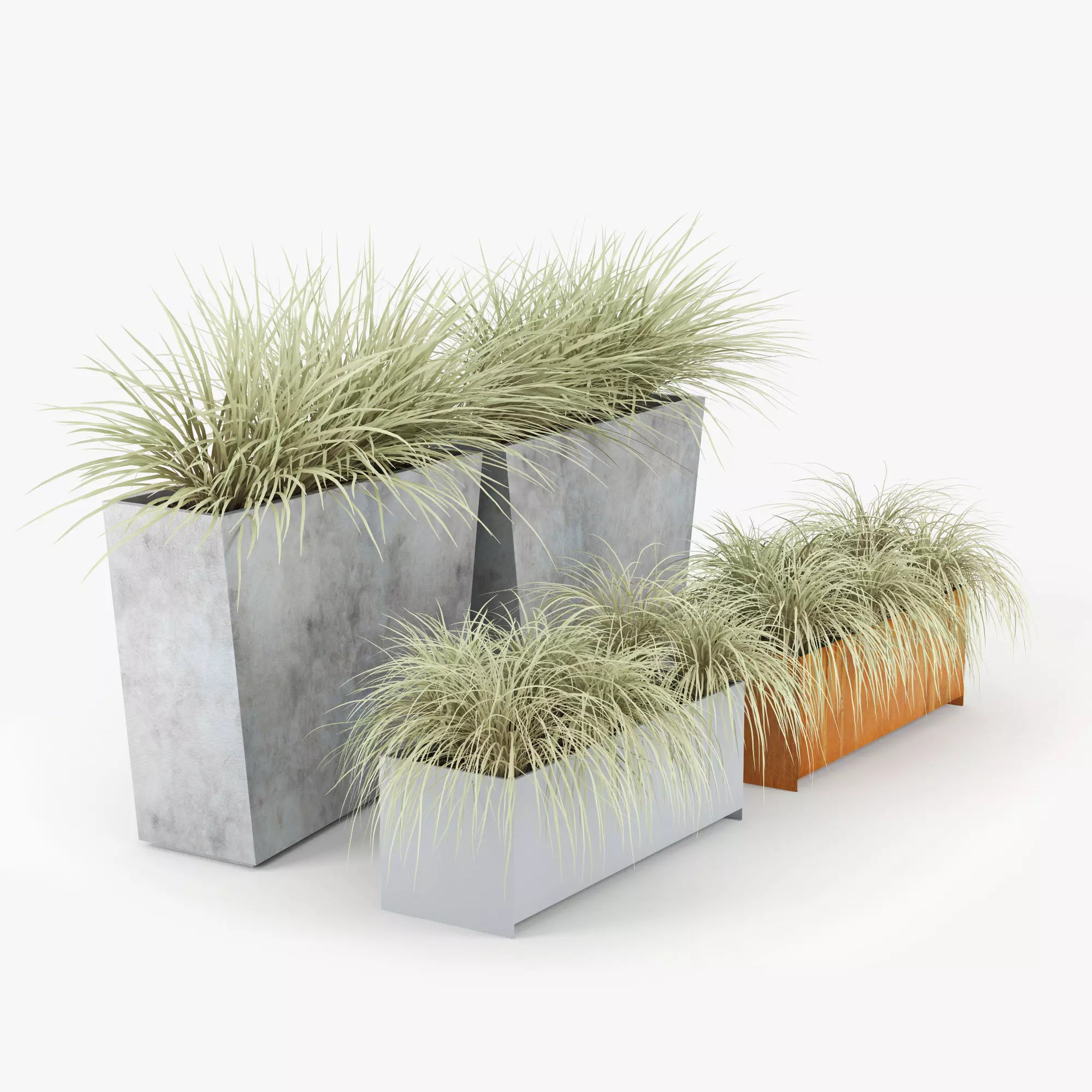 Twista Contemporary Modern Outdoor Planter Pot 3D model