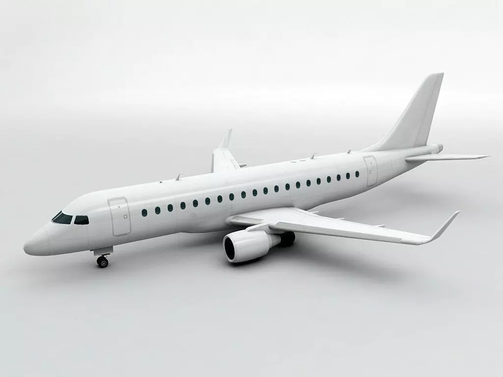 Embraer ERJ 175 - Generic White Low-poly 3D model_0