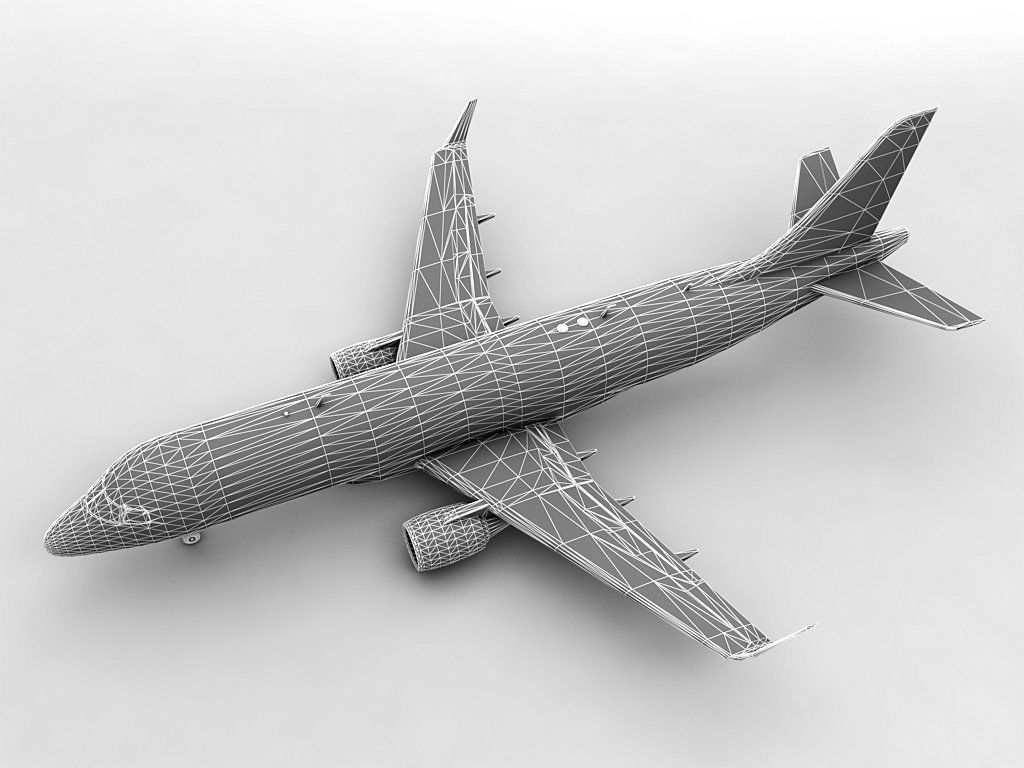 Embraer ERJ 175 - Generic White Low-poly 3D model_2