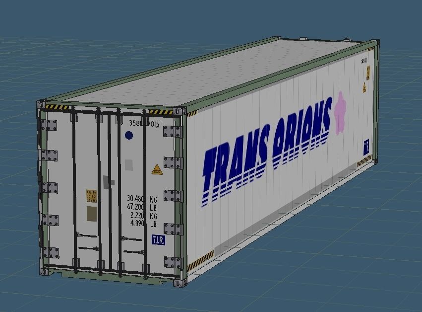 US MARINES Reach stacker RT-240 with 40ft and 20ft container 3D model_7