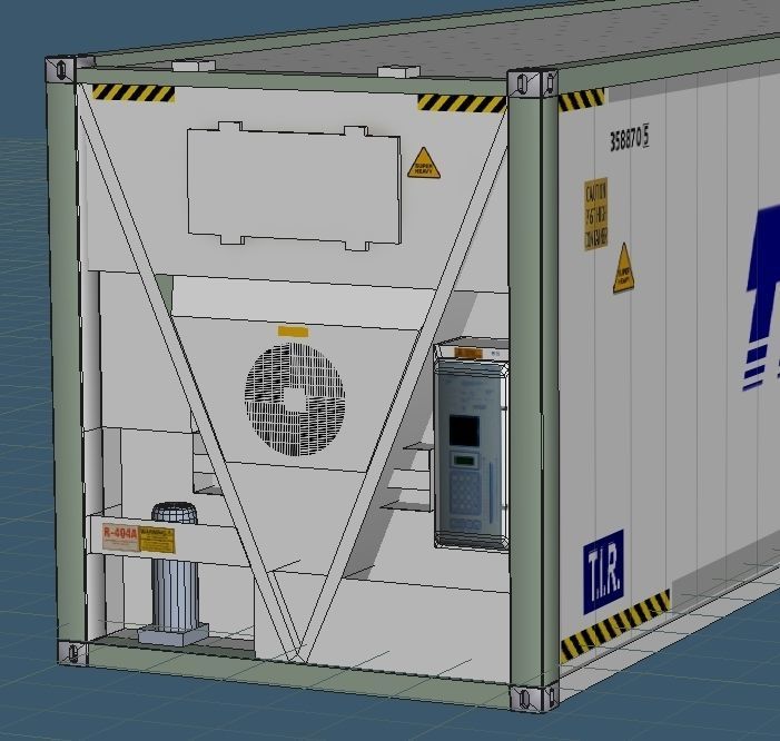 US MARINES Reach stacker RT-240 with 40ft and 20ft container 3D model_8