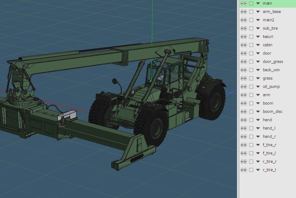 US MARINES Reach stacker RT-240 with 40ft and 20ft container 3D model_14