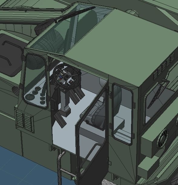 US MARINES Reach stacker RT-240 with 40ft and 20ft container 3D model_13