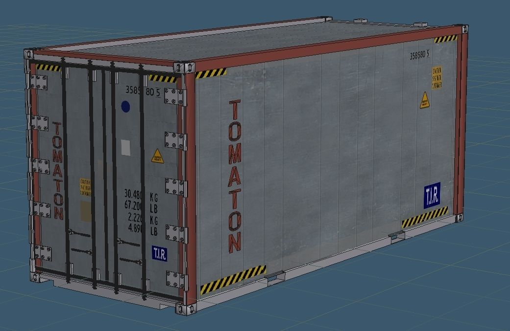 US MARINES Reach stacker RT-240 with 40ft and 20ft container 3D model_10